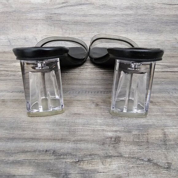 Billini Ukari Transparent Block Heel Black Clear Slide Sandal - Picture 6 of 11